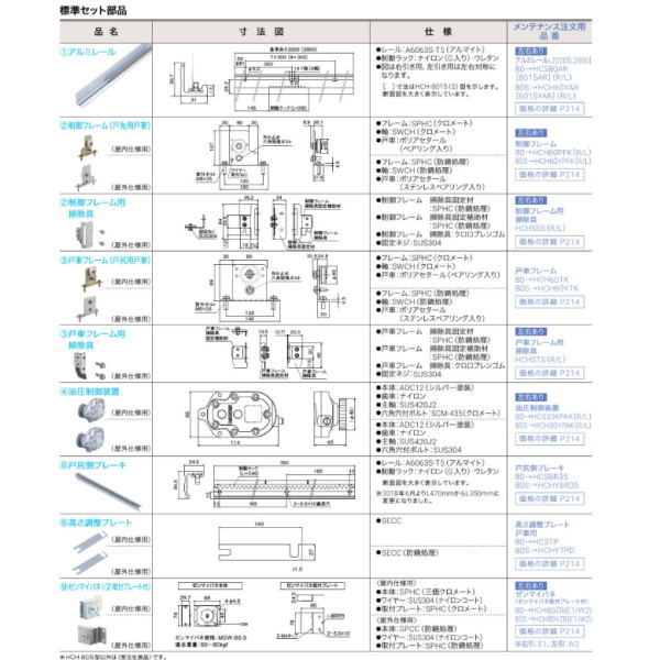 ダイケン 引戸クローザー スライデックス 水平レール（自閉式） HCH-8015L 157471