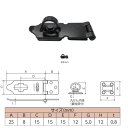 HIKARI ストロング掛金 マットブラック 25mm SH-LK25BK 1つ