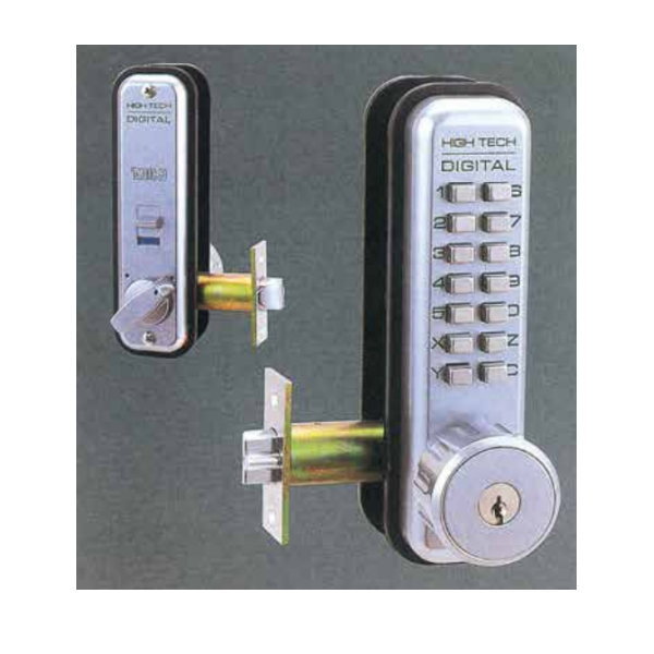 太幸 デジタルロック ラッチ錠鍵付 固定サムタン付 バックセット60mm シルバー（SC）NO.5360