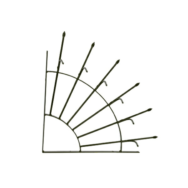 エイト 扇型忍び返し（隅用） 鉄製 黒 550×400mm H1301