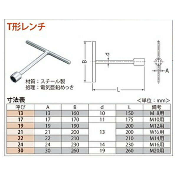 カネソウ T型レンチ 19