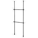 平安伸銅工業 突ぱり強力2段ハンガー マットブラック 幅56~95cm 高さ200~275cm TNP-3B 1台