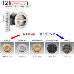 日中製作所 丸座鎌錠チューブラタイプ 表示錠 121-W-B-38 ブロンズ バックセット38mm