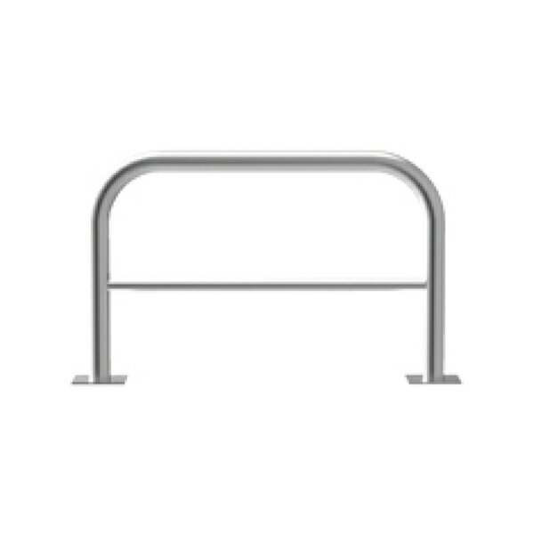 カネソウ 車止め YAW7H10-A Yシリーズ アーチ型 横バー付 ステンレス製 後付タイプ Φ76.3×800×1000