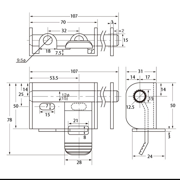 ニューヒカリ W貫抜 ステン L SH-KW150 1つ