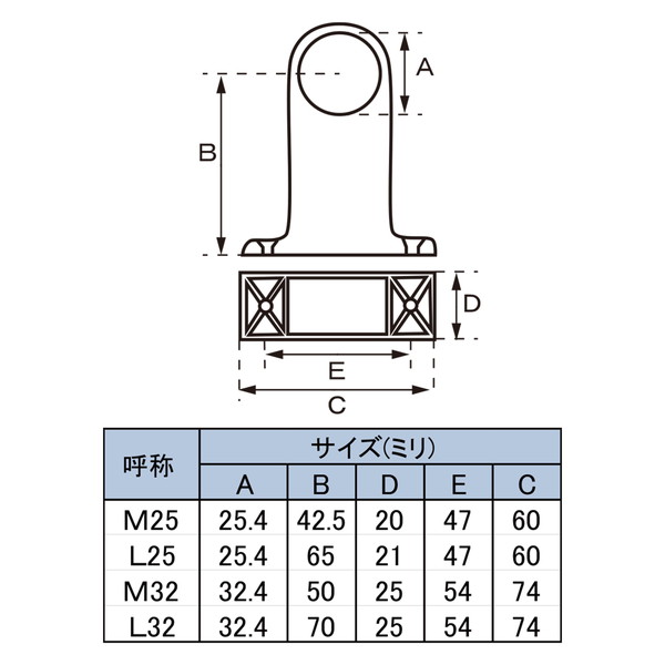 ニューヒカリ クローム Y型ブラケット L25 通 SH-PBY25LT 1つ
