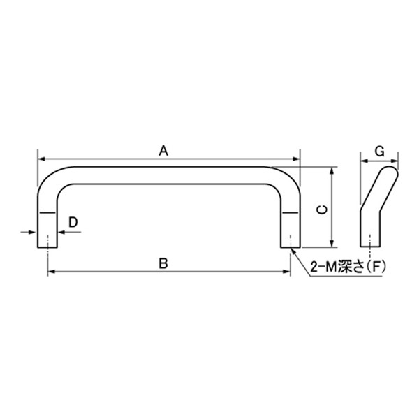 ニューヒカリ ステンレス丸棒取手（傾斜型） めねじ SH-TOSF60-M4 1つ