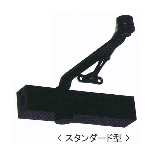 日本ドアチェック製造 ニュースター ドアクローザ スタンダード型 スットプ付 S-7002 ブラック
