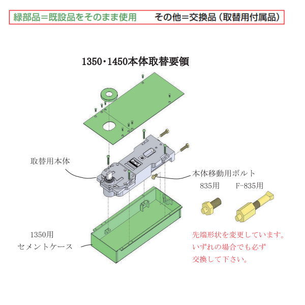 ニュースター フロアヒンジ 強化硝子ドア用中心吊り E-835 CHB ET-2（DテーパC-1350タフライト1ツナットの取替本体）