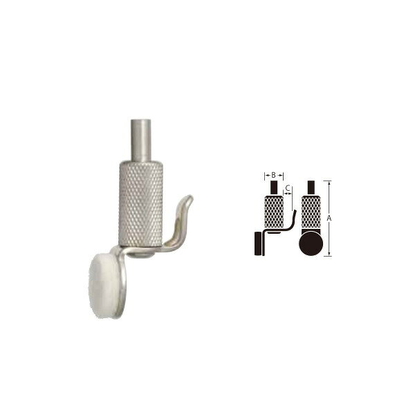 標準寸法：A47.0×B10.5×C3.0mm 1,000個の重量：15.000kg 適合ワイヤーロープ径／参考使用荷重 ・1.2mm／10.0kg ・1.5mm／15.0kg ・2.0mm／20.0kg 材質：金具／C3602　フック／SPCC 表面処理：ニッケル