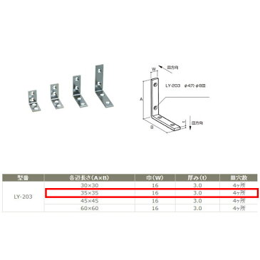 サヌキ L型アングル（16幅）鉄製 LY-203（35） 寸法：35X35mm