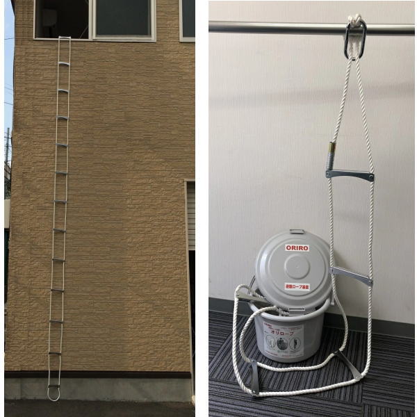 オリロー 避難ロープ オリロープ 16段 カラビナフック