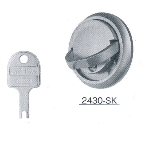 末広金具 2430-SK ステンレスリングハンドル（止め金別途） キー1本付属