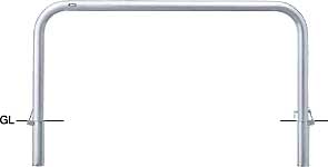 サンポール アーチ 差込式カギ付 AA-7SK15-650 φ60.5(t3.0) W1500×H650