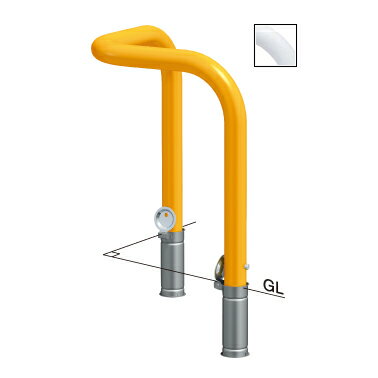 サンポール コーナーアーチ 差込式カギ付 FAA-8SKR7-800(Y)(W)(C) φ76.3(t3.2) W700×W700×H800