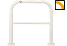 品名:アーチ 施工タイプ:ベース式 材質:スチール 仕様:横桟付 サイズ:φ60.5(t2.8) W750×H800 重量:約11.7kg 仕上げ/カラー:焼付塗装　(Y):黄　(W):白　(C):茶 備考:アンカーボルトは別途です。●こちらの商品は受注生産品です。 ●通常業者向けの運送会社になりますのでお時間指定はできません。日曜日祝日配送もできないです。 ●離島のお客様は別途お見積りとなります。北海道、沖縄県もお見積りになる場合があります。 ●直送の場合メーカー指定便のため、運送会社のご選択はできません。山奥やトラックの入れない道幅の場合配送できないことがあります。地域によっては個人宅配送ができないこともあります。 ●ご注文後のご変更、キャンセルはできません。 ●ご注文後の発注のため受注生産ではなくても稀に欠品の場合もあります。