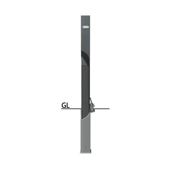 サンポール スクエアボラード □80 H850 差込式カギ付 FPS-88SK4-FF00 受注生産品