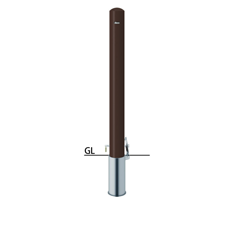 サンポール ピラー 差込式カギ付 FPA-11SK4-F00 フックなし φ101.6(t3.2) H1000