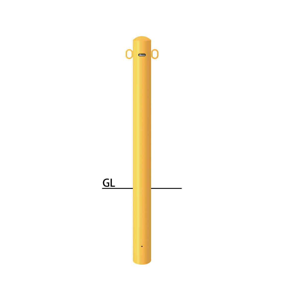 サンポール ピラー 固定式(埋込400) FPA-11U4-F11 両フック φ101.6(t3.2) H850＋埋込400