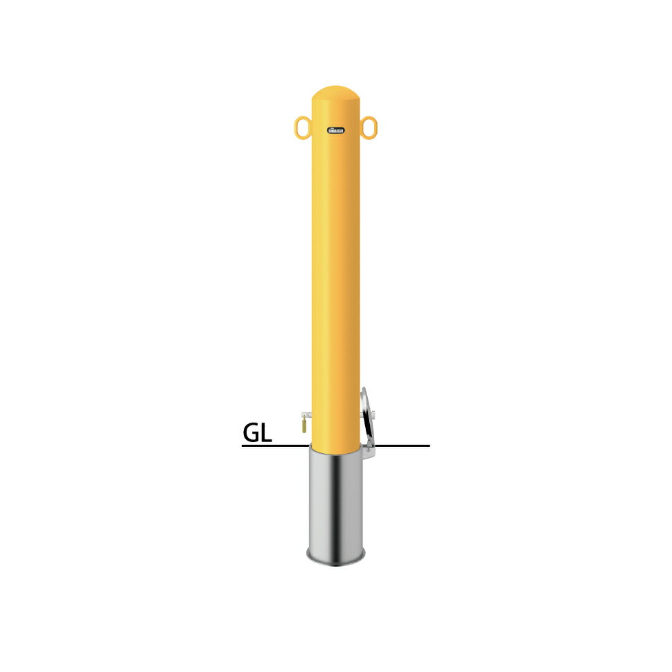 サンポール ピラー 差込式カギ付 FPA-12SK-F11 両フック φ114.3(t4.5) H850