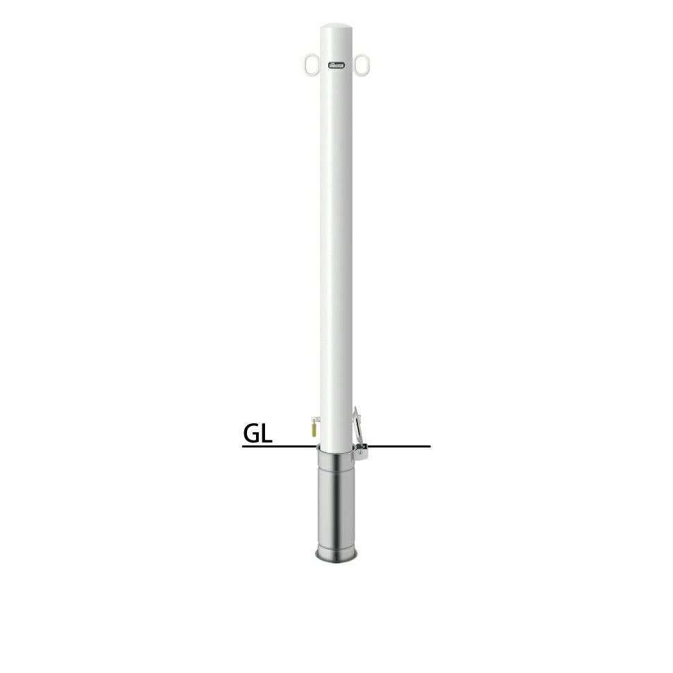 サンポール ピラー 差込式カギ付 FPA-8SK4-F11 両フック φ76.3(t2.8) H1000