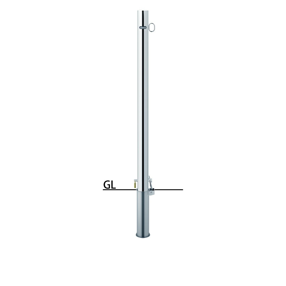 サンポール ピラー 差込式カギ付 PA-7SK4-F01 片フック φ60.5(t1.5) H1000