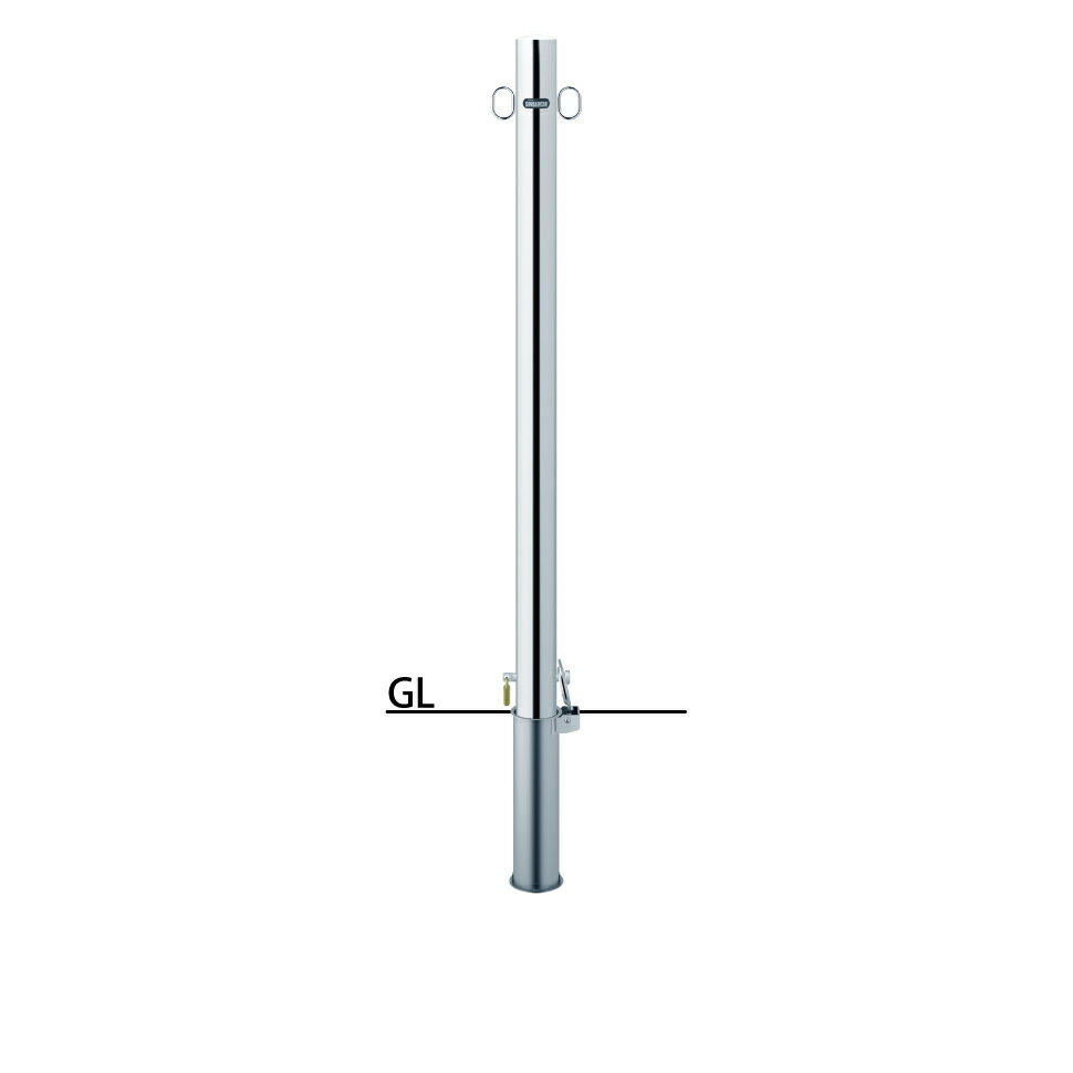 サンポール ピラー 差込式カギ付 PA-7SK4-F11 両フック φ60.5(t1.5) H1000