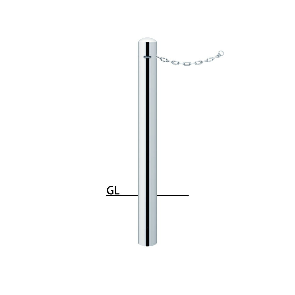 サンポール ピラー 固定式 PA-11UC クサリ内蔵（2m） φ101.6(t2.0) H850