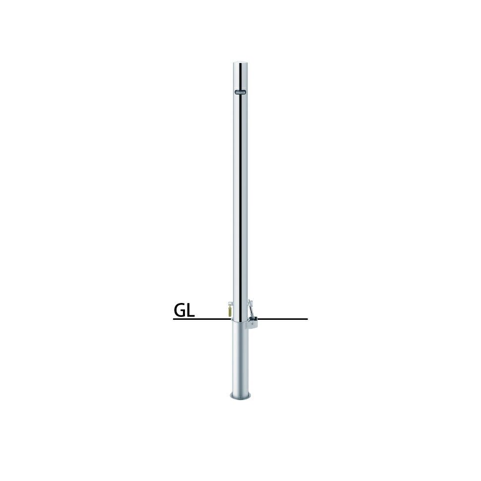 サンポール ピラー 差込式カギ付 PA-48SK-F00 フックなし φ48.6(t1.5) H850