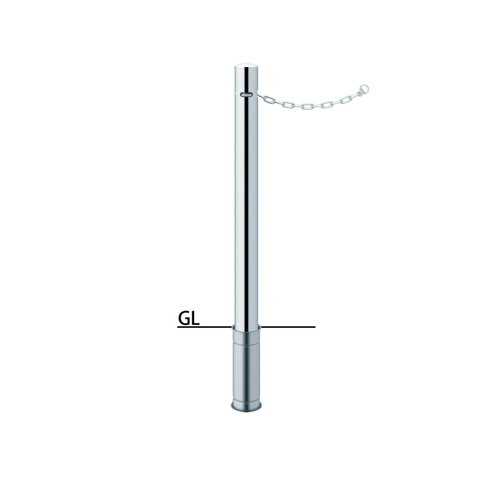 サンポール ピラー 差込式 PA-8SC クサリ内蔵（2m） φ76.3(t2.0) H850