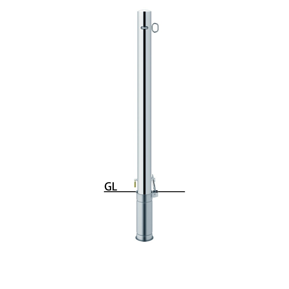 サンポール ピラー 差込式カギ付 PA-8SK4-F01 片フック φ76.3(t2.0) H1000