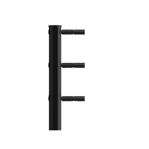 異形パイプのメタリックブラック仕上げでプレミアム感を演出 異形パイプの存在感と整ったディティールのシンプルな意匠性にこだわり、都市景観への調和を考慮したデザインです。 The BLACK Metallic Black colored bollard. 繊細なディティール感とカラーリングに拘ったデザインで、過度な主張を抑えた佇まいを持つNewシリーズです。 ユニバーサルジョイント／端部支柱構造 凹凸が無く平滑で、接合部段差を無くしたインナー構造のジョイントです。 端部支柱はナット等の金具や張り出しが一切無い美しい仕上がりを実現しました。 支柱材質・仕上／アルミパイプ＋アルミ合金鋳物、焼付塗装 ジョイント材質・仕上／アルミダイカスト（ADC12）、ショットブラスト＋焼付塗装 標準色／150メタリックブラック 特記／取付ピッチ3m、10スパンの場合の1m当り参考価格：2段ビーム固定式　28,500円 　　　（コーナー・勾配の場合は別途です） 端部支柱（ジョイント付） 重量（支柱のみ）／約4.8kg●お支払い方法で代引きはできません。 ●一般の宅配便のような細かいお時間指定や日曜、祝日配送、夜間配送ができません。 ●北海道、沖縄県、九州、離島へのお届けは別途送料お見積もりになります。 ※再配送が有料、もしくは再配送ができない場合があります。 ●モニターによりカラーや実物の感じが異なる場合がございます。ご了承ください。 ●お届け先が個人宅の場合配送できないことがあります。 関連商品 ●サンポール 横断防止柵 2段ビームタイプ 端部支柱 （ジョイント付） SP-244U-C2 ●サンポール 横断防止柵 2段ビームタイプ 中間支柱 （ジョイント付） SP-244U-P2 ●サンポール 横断防止柵 ビームパイプ 1.5m用 SP-F24BT15 ●サンポール 横断防止柵 ビームパイプ 2.0m用 SP-F24BT20 ●サンポール 横断防止柵 ビームパイプ 3.0m用 SP-F24BT30 ●サンポール 横断防止柵 3段ビームタイプ 端部支柱 （ジョイント付） SP-244U-C3 ●サンポール 横断防止柵 3段ビームタイプ 中間支柱（ジョイント付） SP-244U-P3