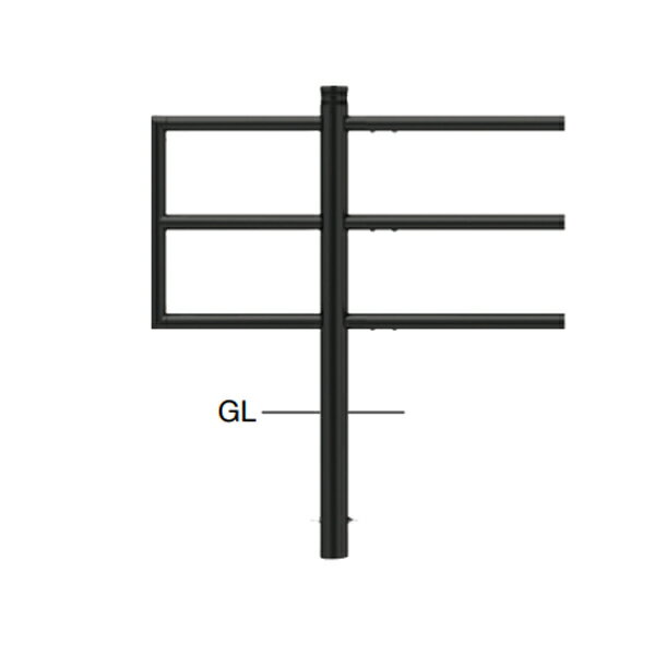 サンポール 単独型横断防止柵 単独型3段ビーム 固定式 SP-F162U30-3