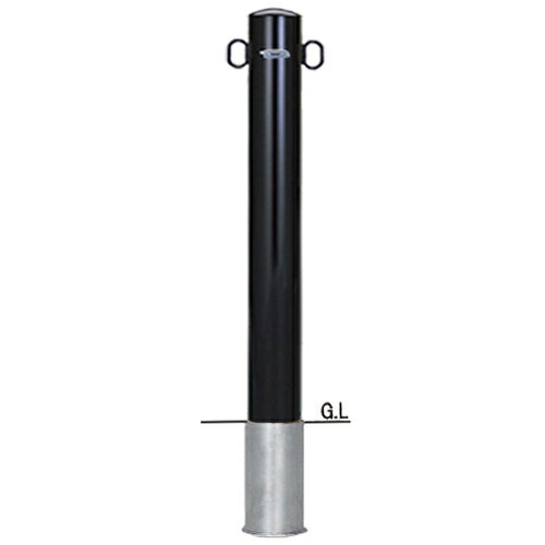 帝金 バリカー ピラー型 脱着式 55-C 両フック 茶 径114.3×t4.5 H850