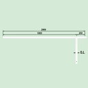 帝金 固定式 80A9MD-20W白(中間支柱) φ42.7×t2.3 W2000 H350
