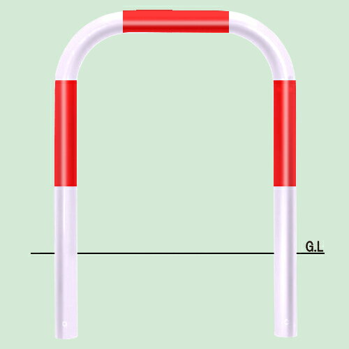 帝金 固定式 Y83-A赤白 径76.3×t3.2 W750 H800
