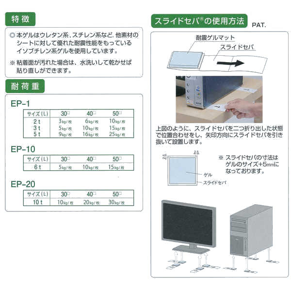シロクマ ステンレスWサンド耐震ゲル EP-20 ステンレス1t/ゲル W30mm×T10mm×H30mm
