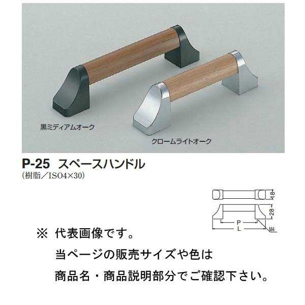 シロクマ スペースハンドル P-25 クローム/（黒） 小