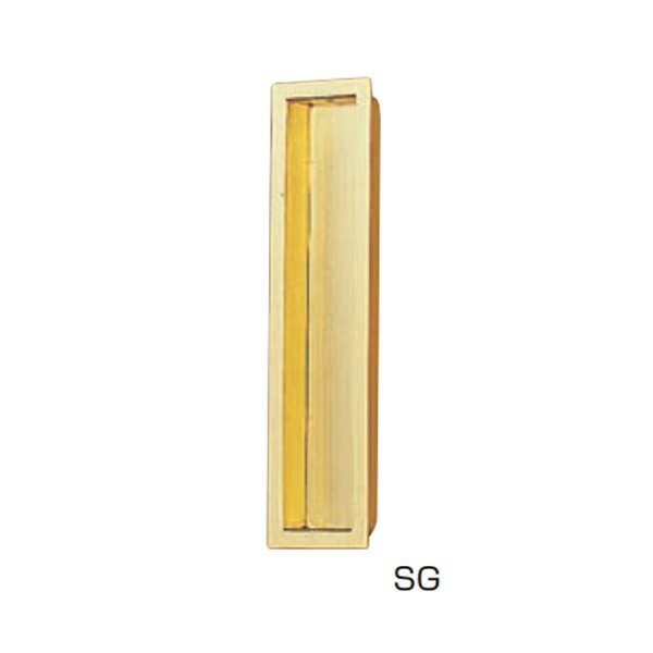 シロクマ 平面長角戸引手 T-11 105mm サテンゴールド