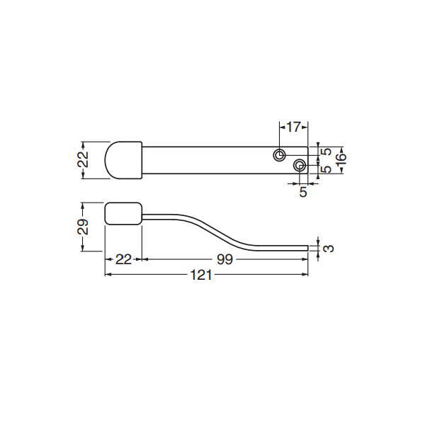 シロクマ ステン S形上框戸当り RS-11W