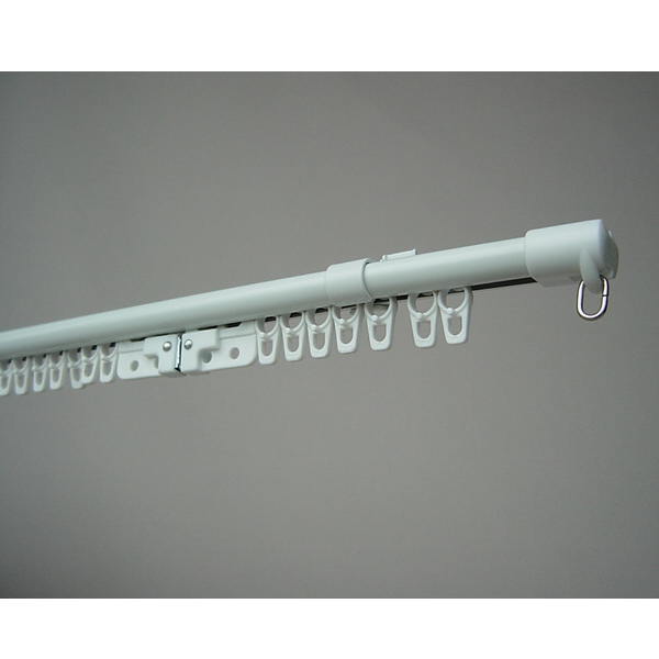 フルネス C型 伸縮カーテンレール エコミック 2m（1.1〜2.0m） シングル ホワイト 10本