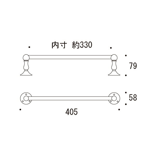 イーヅカのゴーリキアイランド タオルバー 36 SB 640812｜アングル2