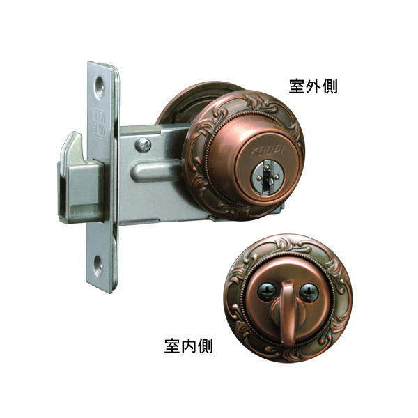 長沢製作所 装飾 古代本締錠 カマデッド錠 NK-K-60 22005GB バックセット60mm