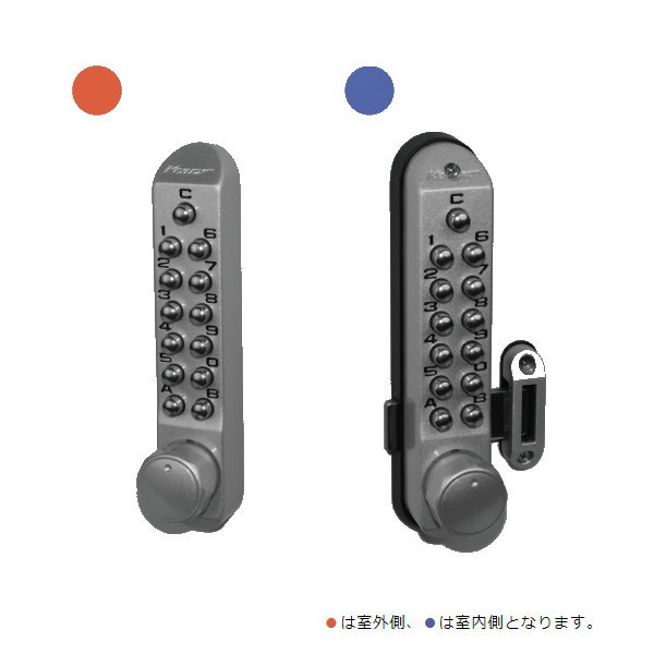 長沢製作所 キーレックス KL500 面付本締錠 両面ボタン K592T