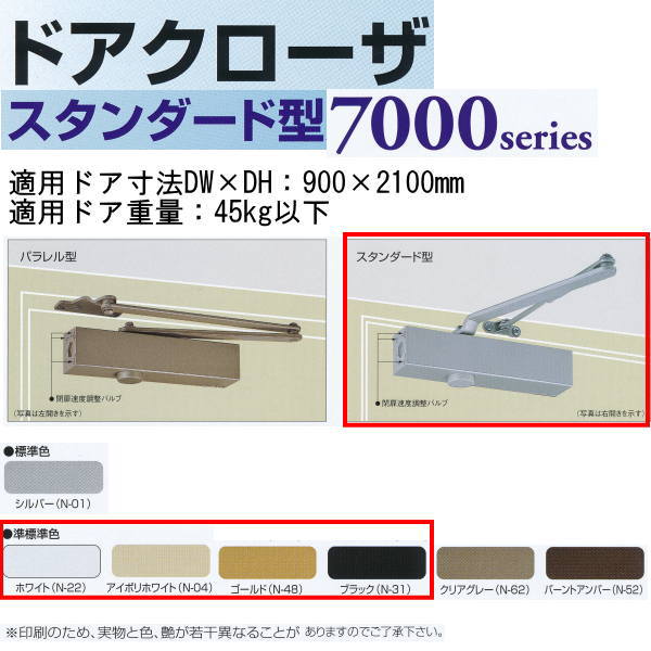 日本ドアチェック製造 ニュースター ドアクローザ スタンダード型 ストップ付き S-7002