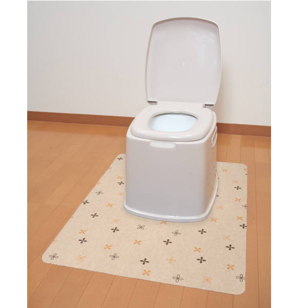 サンコー おくだけ吸着 ポータブルトイレマットベージュ KC29 サイズタテ90×ヨコ70...