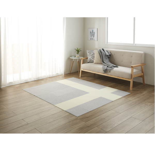 サンコー おくだけ吸着 タイルマット （撥水） 30×30cm ライトグレー KR-72 20枚入