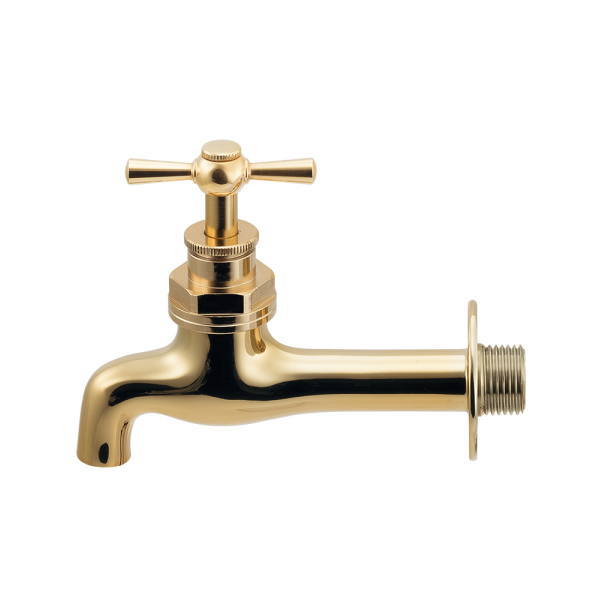 カクダイ 胴長横水栓 アンティークゴールド 702-006-AG