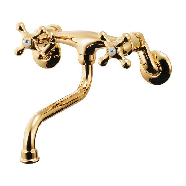 カクダイ 2ハンドル混合栓（アンティークゴールド） 122-007-AG