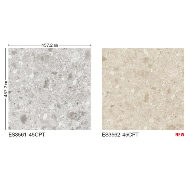 規格 厚み：3.0mm（トップクリア0.3mm） 面取加工：面取無し 出荷単位：16枚（約3.34平米）／ケース 重量：約19kg／ケース 原産国：日本 ワックスフリー グリーン購入法適合 環境配慮型商品●お支払い方法で代引きはできません。 ●送料無料便はお時間指定、日曜祝日配送はできません。 ●お時間指定が必要な場合は「送料有料でOK」と記載ください。記載がなければ保留になります。 ●沖縄県、北海道、離島のお客様は別途お見積りとなります。 ●ご注文後のご変更、キャンセルはできません。 関連商品 ●川島 ビニル床タイル EXA STONE レイクサイドストーン 457.2×457.2mm 3.0mm厚 16枚 ●川島 ビニル床タイル EXA STONE アポロテラゾー 457.2×457.2mm 3.0mm厚 16枚 ●川島 ビニル床タイル EXA STONE ステラテラゾー 457.2×457.2mm 3.0mm厚 16枚 ●川島 ビニル床タイル EXA STONE デジタルストーン 457.2×457.2mm 3.0mm厚 16枚 ●川島 ビニル床タイル EXA STONE クロームモーション 457.2×457.2mm 3.0mm厚 16枚 ●川島 ビニル床タイル EXA STONE エターナルメタル 457.2×457.2mm 3.0mm厚 16枚 ●川島 ビニル床タイル EXA STONE メタリックシルバー 457.2×914.4mm 3.0mm厚 6枚 ●川島 ビニル床タイル EXA STONE エイジドメタル 457.2×457.2mm 3.0mm厚 16枚 ●川島 ビニル床タイル EXA STONE レザー 457.2×457.2mm 3.0mm厚 16枚 ●川島 ビニル床タイル EXA STONE テラロッサ 457.2×457.2mm 3.0mm厚 16枚 ●川島 ビニル床タイル EXA STONE ヨウガンセキ ES3111-45 457.2×457.2mm 3.0mm厚 16枚 ●川島 ビニル床タイル EXA STONE バールスレート ES3121-45 457.2×457.2mm 3.0mm厚 16枚 ●川島 ビニル床タイル EXA STONE ファーバスレート ES3131-45 457.2×457.2mm 3.0mm厚 16枚 ●川島 ビニル床タイル EXA STONE ライムストーン 457.2×457.2mm 3.0mm厚 16枚 ●川島 ビニル床タイル EXA STONE キリマライム 304.8×457.2mm 3.0mm厚 20枚 ●川島 ビニル床タイル EXA STONE キリマライム 304.8×304.8mm 3.0mm厚 36枚 ●川島 ビニル床タイル EXA STONE キリマライム 457.2×457.2mm 3.0mm厚 16枚 ●川島 ビニル床タイル EXA STONE ニューセルペジャンテ 304.8×457.2mm 3.0mm厚 20枚 ●川島 ビニル床タイル EXA STONE イタリアンセルペジャンテ 304.8×457.2mm 3.0mm厚 20枚 ●川島 ビニル床タイル EXA STONE テラコッタ 304.8×304.8mm 3.0mm厚 36枚 ●川島 ビニル床タイル EXA STONE クラックタイル ES3491-45 457.2×457.2mm 3.0mm厚 16枚 ●川島 ビニル床タイル EXA STONE アンティーク 457.2×457.2mm 3.0mm厚 16枚 ●川島 ビニル床タイル EXA STONE シュガーアイル 457.2×457.2mm 3.0mm厚 16枚 ●川島 ビニル床タイル EXA STONE アルプスストーン 457.2×457.2mm 3.0mm厚 16枚 ●川島 ビニル床タイル EXA STONE トラバース 457.2×457.2mm 3.0mm厚 16枚 ●川島 ビニル床タイル EXA STONE ブラッシュライン 457.2×457.2mm 3.0mm厚 16枚 ●川島 ビニル床タイル EXA STONE フラミンゴサガン 457.2×457.2mm 3.0mm厚 16枚 ●川島 ビニル床タイル EXA STONE ルチアビアンコ ES3471-45 457.2×457.2mm 3.0mm厚 16枚 ●川島 ビニル床タイル EXA STONE リリーストーン ES3481-45 457.2×457.2mm 3.0mm厚 16枚 ●川島 ビニル床タイル EXA STONE リリーストーン ES3481-07 75×450mm 3.0mm厚 92枚 ●川島 ビニル床タイル EXA STONE カームウェーブ ES3351-45 457.2×457.2mm 3.0mm厚 16枚 ●川島 ビニル床タイル EXA STONE ニュータソス 457.2×457.2mm 3.0mm厚 16枚 ●川島 ビニル床タイル EXA STONE カフェマーブル 457.2×457.2mm 3.0mm厚 16枚 ●川島 ビニル床タイル EXA STONE グリスパルピス 457.2×457.2mm 3.0mm厚 16枚